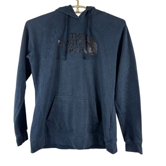 The North Face Women's L Navy Blue Basic Logo Pullover Hoodie Sweater - Picture 1 of 6